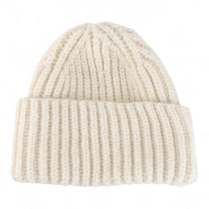 Heavyweight Thick Knit Warm Winter Beanie - color: Light Beige