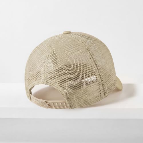 CHOK.LIDS Blank Foam Trucker Hat, Retro Mesh Rope Snapback Cap, Men Women - color: Curved Brim (Khaki)