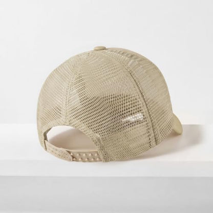 CHOK.LIDS Blank Foam Trucker Hat, Retro Mesh Rope Snapback Cap, Men Women - color: Curved Brim (Khaki)