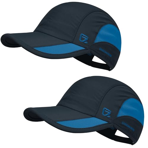 GADIEMKENSD Outdoor Running Hat Breathable Mesh 2PACK - color: Navy, size: 7-7 1/2