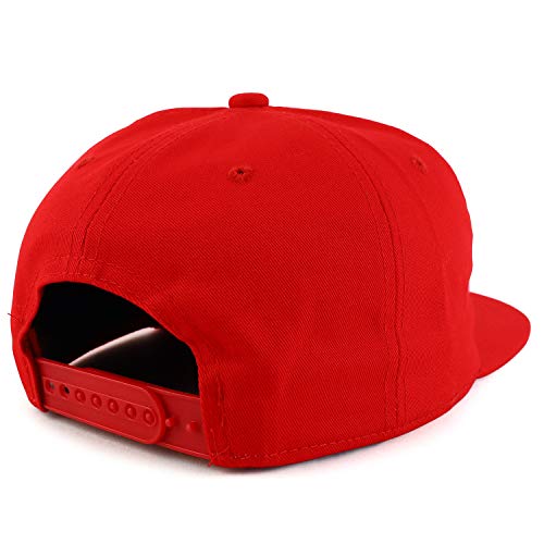 Trendy Apparel Shop Plain Unstructured 5 Panel Flat Bill Snapback Baseball Cap - color: Red