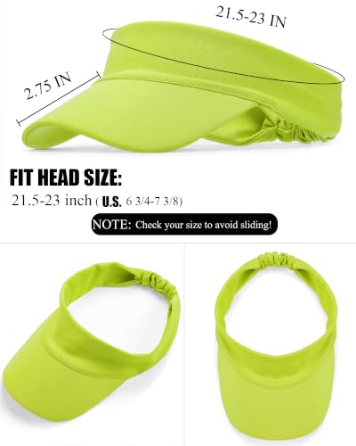Cooling Stretchy Visor Hat Sports Sun Headband UV Visors Hats - color: Bright Yellow