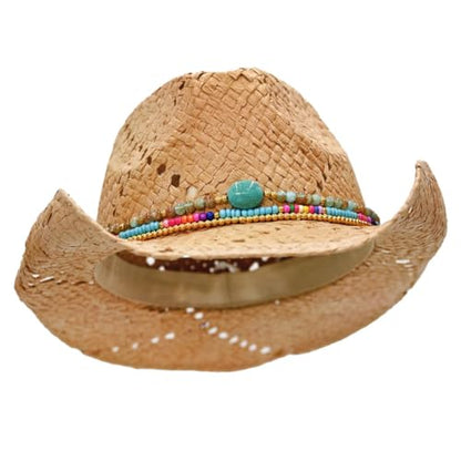 Panama Jack Women's Sun Hats - Paper Braid Straw, Assorted Styles - color: Brown Drifter Cowboy Hat
