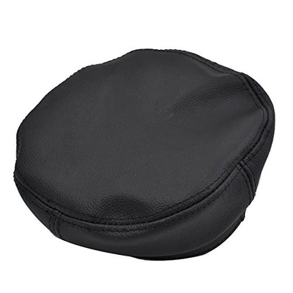 Adult Genuine Leather Fiddler Cap Flat Top Maciejówka Breton Style Mariner's Cap - color: Black, size: Large
