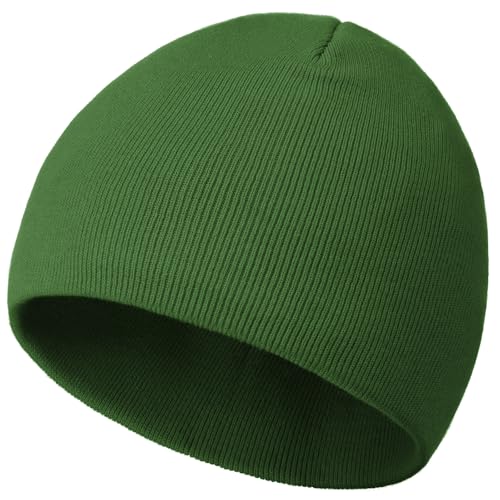100% Cotton Beanie Hat Cuffless Beanies Warm Knit Winter Skull Cap - color: 1pcs-turquoise Green