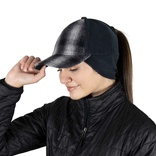 TrailHeads Women's Ponytail Trucker Hat, Running, Hiking & Outdoor Sports - color: Grey Plaid