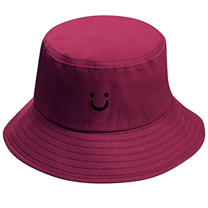 MaxNova Bucket Hats Summer Travel Beach Sun Hat Outdoor Cap Unisex 2pack - color: Black/Burgundy