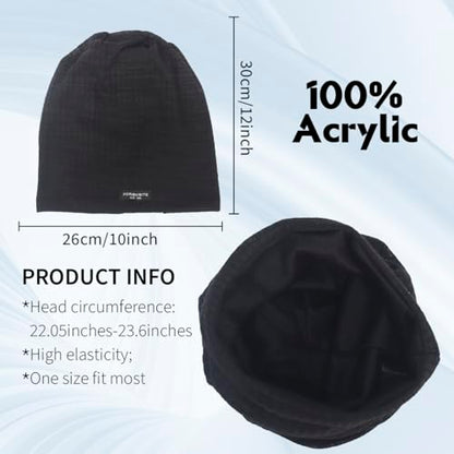 Ruphedy Men Slouchy Beanie Summer Long Oversize Thin Lightweight Skull Cap B011h - color: B018h-black, size: One Size