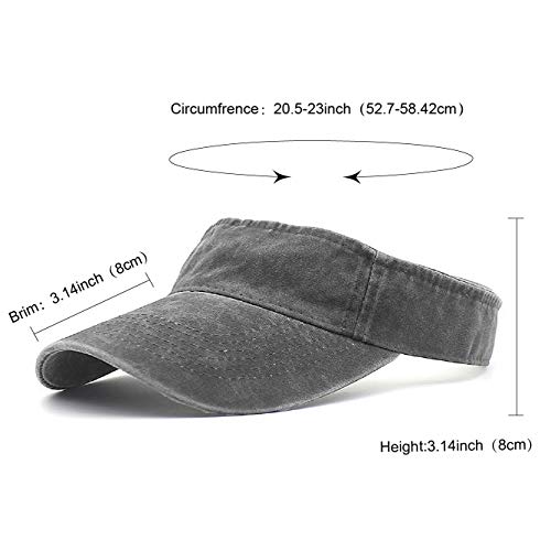 HH HOFNEN Sports Sun Visor Hats Cotton Adjustable Golf Caps for Men Women - color: #1a Gray N