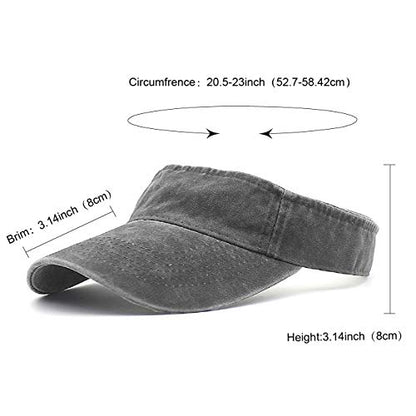 HH HOFNEN Sports Sun Visor Hats Cotton Adjustable Golf Caps for Men Women - color: #1a Gray N