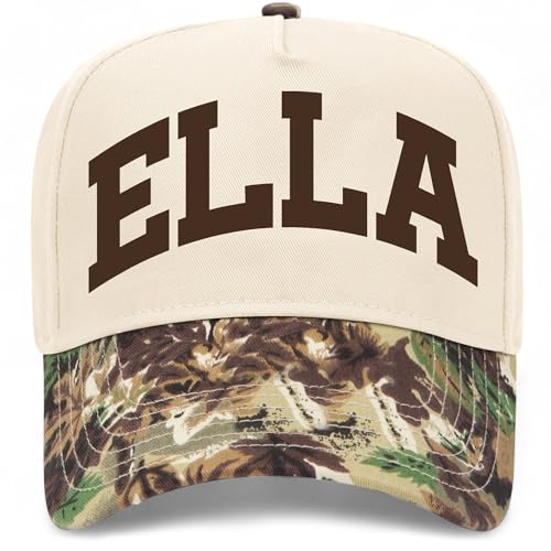Ella Collegiate Hat - color: Woodland Camo/Natural