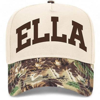 Ella Collegiate Hat - color: Woodland Camo/Natural