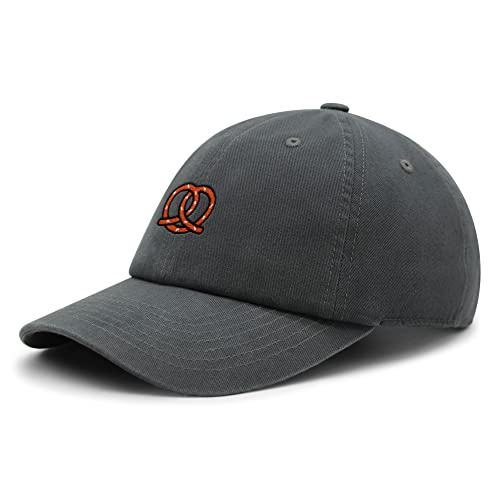 JPAK Pretzel Premium Dad Hat Embroidered Cotton Baseball Cap Snack - color: Dark Grey