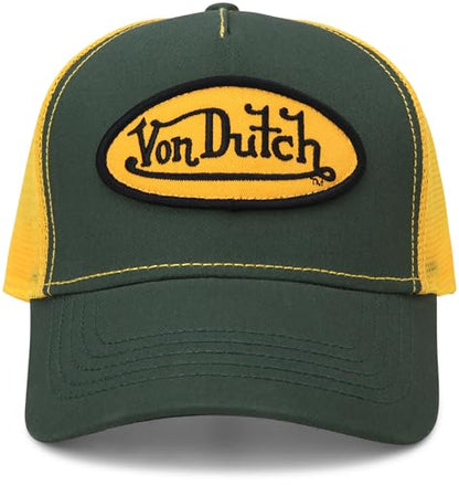 Von Dutch Unisex Trucker Hat, Colorblock, Mesh Back, Curved Bill, Snapback - color: Veranda