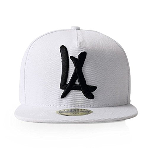 N10 Classic Punk Hip-Hop Baseball Cap,Flat-Brimmed Hat,100% Cotton Adjustable Snapback Hat for Men Or Women - color: White