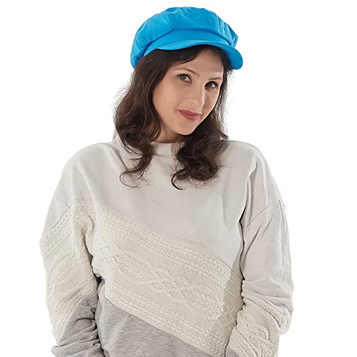 Newsboy Cabbie Baker boy hat Beret Cap for Women Pageboy Visor Paperboy Hat Sailor Fiddler Hat Adjustable - color: Blue