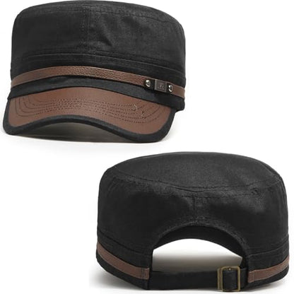 Army Cadet Cap for Men Women Military Flat Top Cap Baseball Caps - color: Star Black