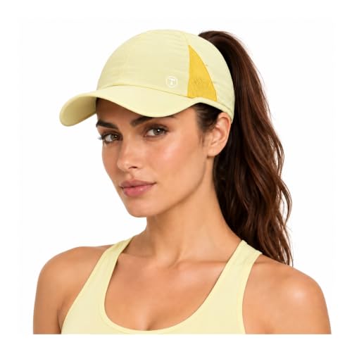 TOP-EX UPF 50+ Cooling High Ponytail Baseball Cap for Women - color: Butter Yellow, size: One Size