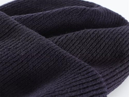 Connectyle Thick Cuffed Beanie for Men & Women Double Layer Knit Winter Hat Acrylic Watch Hat Warm Stocking Skull Cap - color: Navy Blue