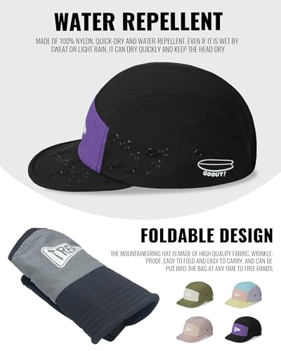 Clakllie Quick Dry Short Brim Hats for Men 5 Panel Running Hat Waterproof Baseball Cap Outdoor Hiking Hat Flat Bill Cadet Cap - color: Cdus-bssd2567-black