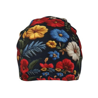 Slouchy Beanie Hat Skull Cap Chemo Headwear Baggy Hats for Men Women Running Cycling - color: Colorful Floral