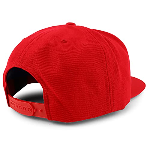 Trendy Apparel Shop Oversize XXL Structured Blank Flatbill Snapback Cap - color: Red, size: XX-Large