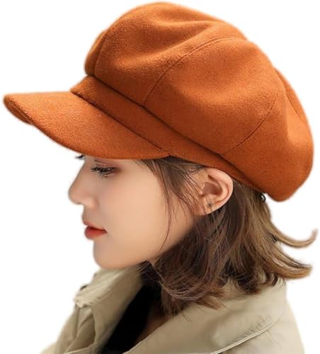 Women Wool-Blend Newsboy-Cap Gatsby Ivy Painter Hat Pageboy Caps - color: Brown