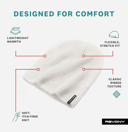 Essential Knit Beanie – Soft, Lightweight Comfort in Fun Colors - color: White