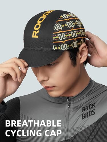 ROCKBROS Cycling Cap, Lightweight Cycling Hat with Sun Visor, Breathable Under Helmet Cap, Sun Protection Bike Hat, Cartoon