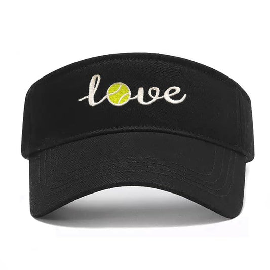 Embroidered Pickleball Visor Men Women,Gifts for Pickleball Lovers - color: Black, style: Tennis Love