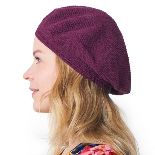 CHARM Knit Tam Hats for Women & Men - color: Burgundy
