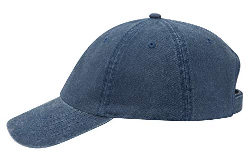 OTTO Garment Washed Pigment Dyed Cotton Twill 6 Panel Low Profile Dad Hat - color: Navy