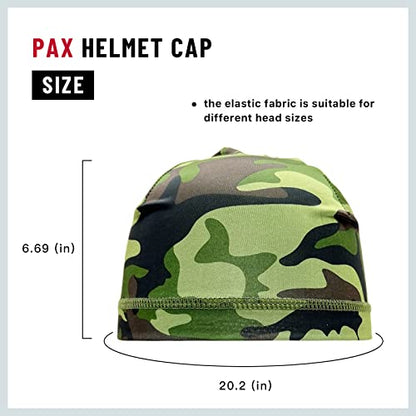 PAX Beanie Cycling Skull Caps, Camo Cooling Helmet Liner, Sweat Breathable Moisture Wicking Running Hat for Outdoor Sport. - color: Camo Green