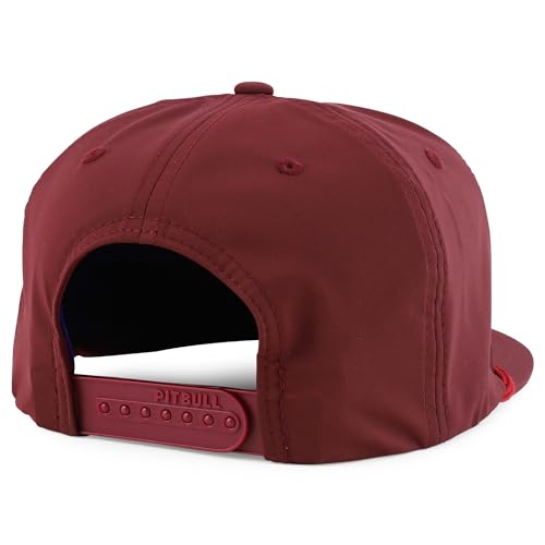 Trendy Apparel Shop 5 Panel Hybrid Perforated Rope Flatbill Snapback Cap - color: Burgundy