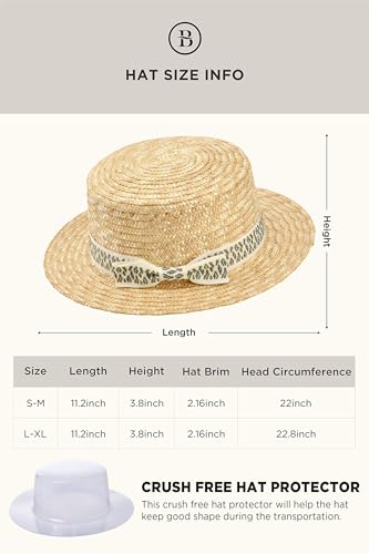 BABEYOND Men's Straw Boater Hat, 1920s Gatsby Summer Costume Accessory - color: Greenflower, size: Large-X-Large
