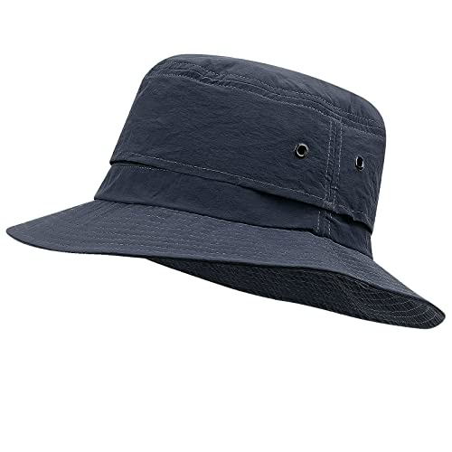 Croogo Sun Hats for Women UV Protection Summer Bucket Hat Waterproof Packable Fishing Hats Wide Brim Hiking Hat Gardening Hat - color: Afh02-blue