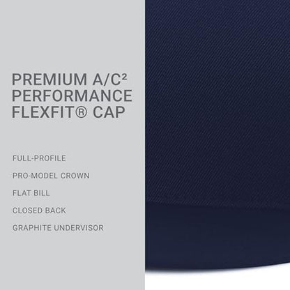 Pacific Headwear Unisex-Adult Pacific Headwear Premium a/C² Performance Flexfit® Cap - color: Navy, size: Large-X-Large