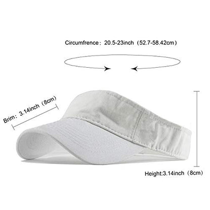 HH HOFNEN Sports Sun Visor Hats Cotton Adjustable Golf Caps for Men Women - color: #1a White