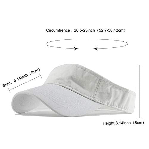 HH HOFNEN Sports Sun Visor Hats Cotton Adjustable Golf Caps for Men Women - color: #1a White