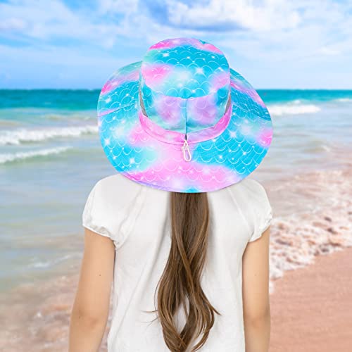 ICOSY Kids Sun Hat, UPF 50+ Girls Beach Hat for Toddler Kids - color: Teal Purple