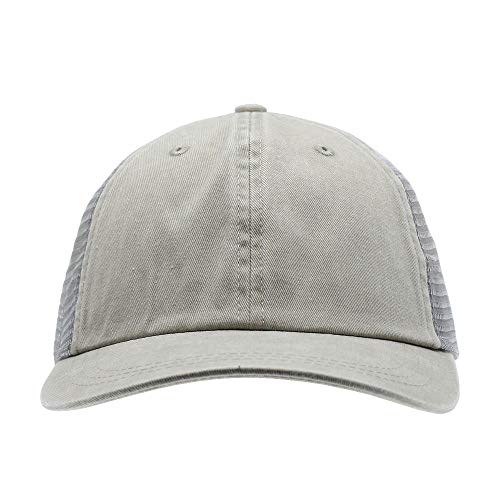 Vintage Washed Soft Mesh Cotton Adjustable Baseball Cap - color: Beige/Gray