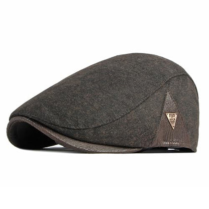 meioro Men's Cotton Newsboy Hat Adjustable Tweed Flat Cap for Men - color: Coffee