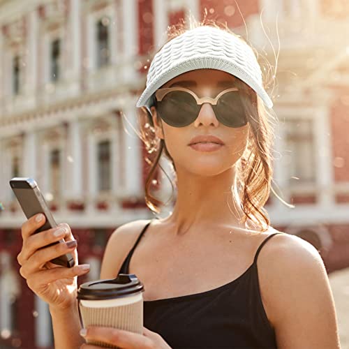 Syhood 3 Pcs Women Sun Visor Hat - color: Black, White, Gray