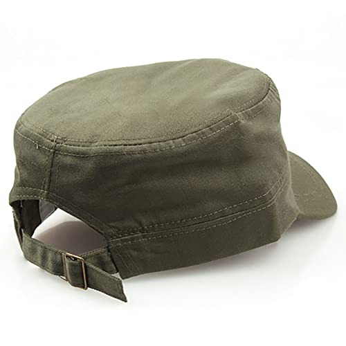 2 Pack Cadet Army Caps Flat Top Military Hats for Men Women - color: Army Green