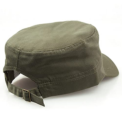 2 Pack Cadet Army Caps Flat Top Military Hats for Men Women - color: Army Green