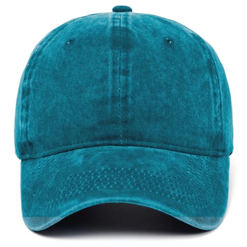 Edoneery Baseball Cap for Men and Women, Low Profile Washed Cotton Dad Hat - color: Lake Blue