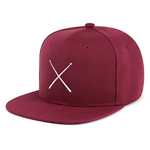 JPAK Drum Stick Hip-Hop Snapback Hat Embroidered Baseball Cap Drummer - color: 11. Maroon