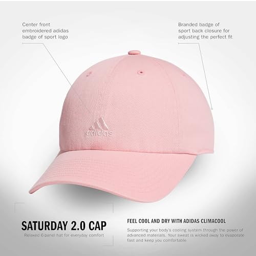 adidas Women's Saturday 2 Hat Baseball Cap - color: Semi Pink Spark/Sandy Pink/2.0