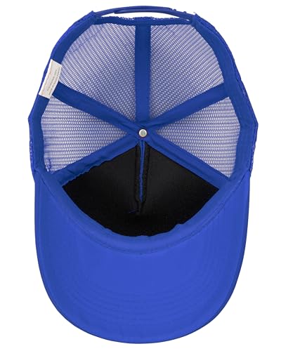 Gelante Polyester Foam Front, Mesh Back 5 Panel Sublimation Trucker Baseball Cap Snapback Hat - color: Royal
