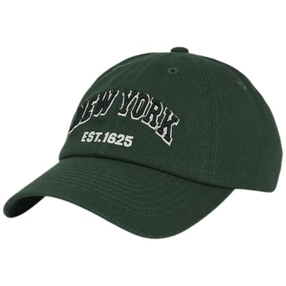 E BY ELIDAN NY Dad Hat, New York EST.1625 Cotton Baseball Cap Women & Men - color: Dark Green